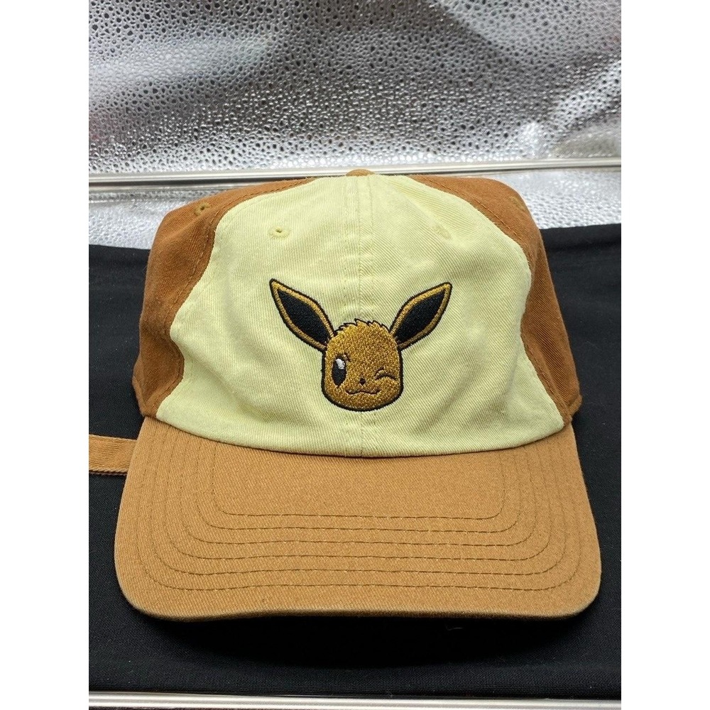 Pokemon Eevee Hat Cap Baseball Strap Back One Size Mens Brown Cotton‎ Twill Wink